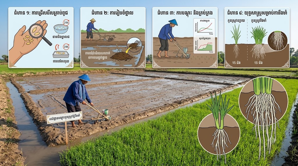 បច្ចេកទេសបណ្ដុះកូនស្រូវឱ្យរឹងមាំ