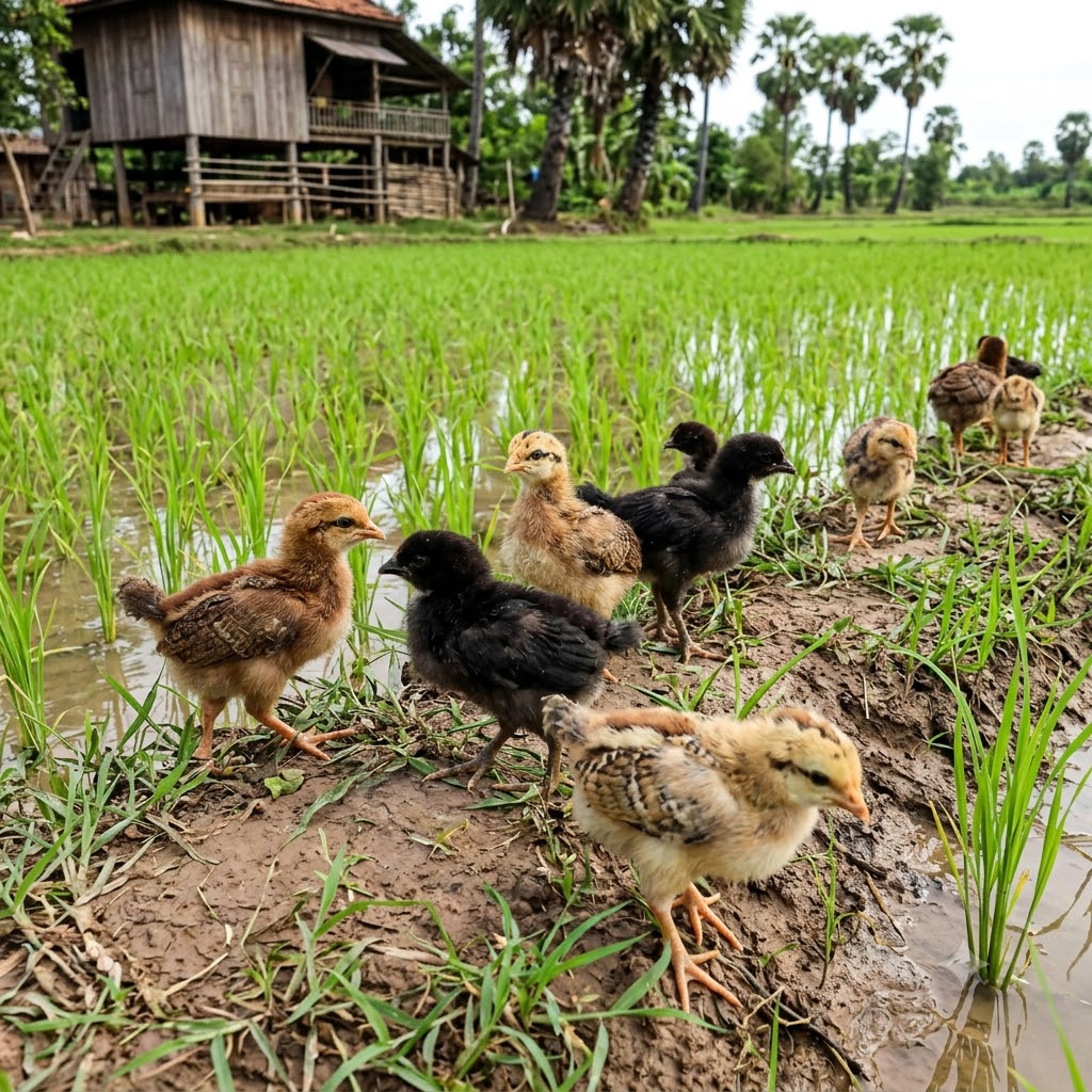 កូនមាន់ស្រែ  អាយុ២១ថ្ងៃ